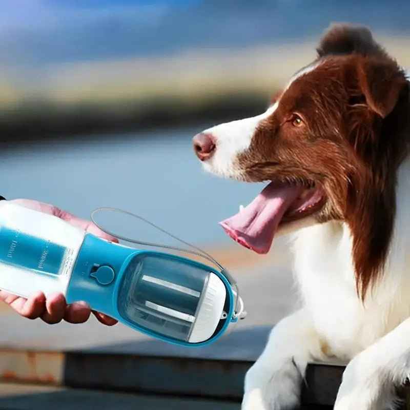 3-in-1 Dog Water Bottle – Food Dispenser & Waste Bag Holder