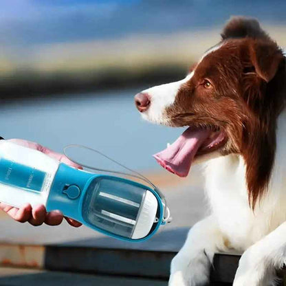 3-in-1 Dog Water Bottle – Food Dispenser & Waste Bag Holder