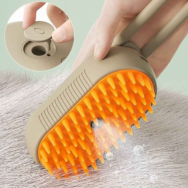 3-in-1 Steam Pet Grooming Brush – Electric Spray Hair Comb
