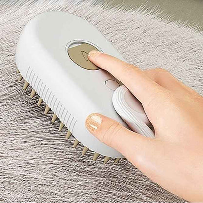 3-in-1 Steam Pet Grooming Brush – Electric Spray Hair Comb