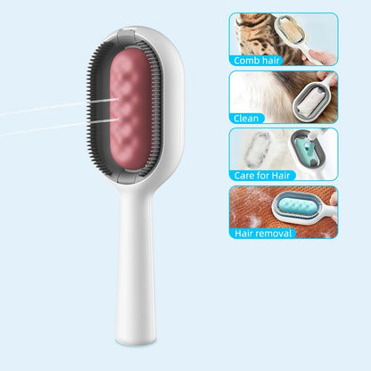 4 - in - 1 Cat Grooming Brush – Water Tank Hair Remover Tool - Dulypets