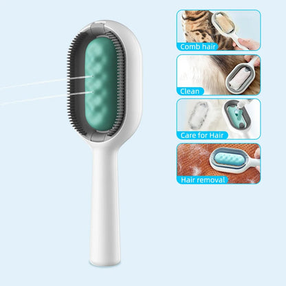 4 - in - 1 Cat Grooming Brush – Water Tank Hair Remover Tool - Dulypets