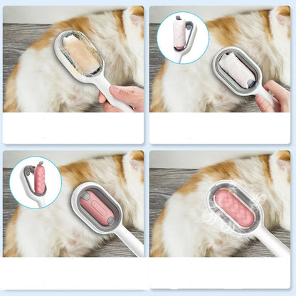 4 - in - 1 Cat Grooming Brush – Water Tank Hair Remover Tool - Dulypets