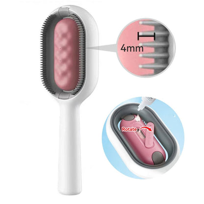 4 - in - 1 Cat Grooming Brush – Water Tank Hair Remover Tool - Dulypets