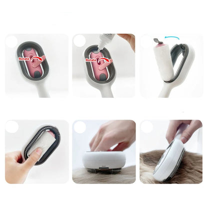4 - in - 1 Cat Grooming Brush – Water Tank Hair Remover Tool - Dulypets