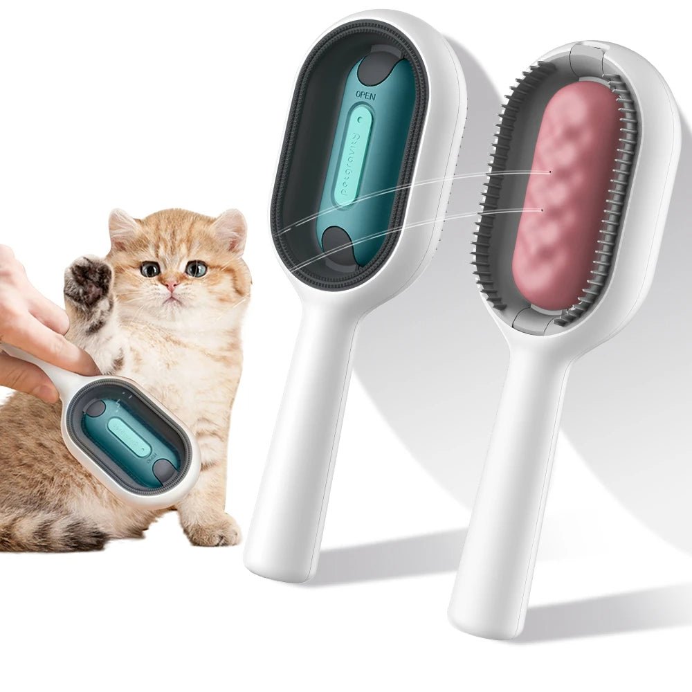 4 - in - 1 Cat Grooming Brush – Water Tank Hair Remover Tool - Dulypets