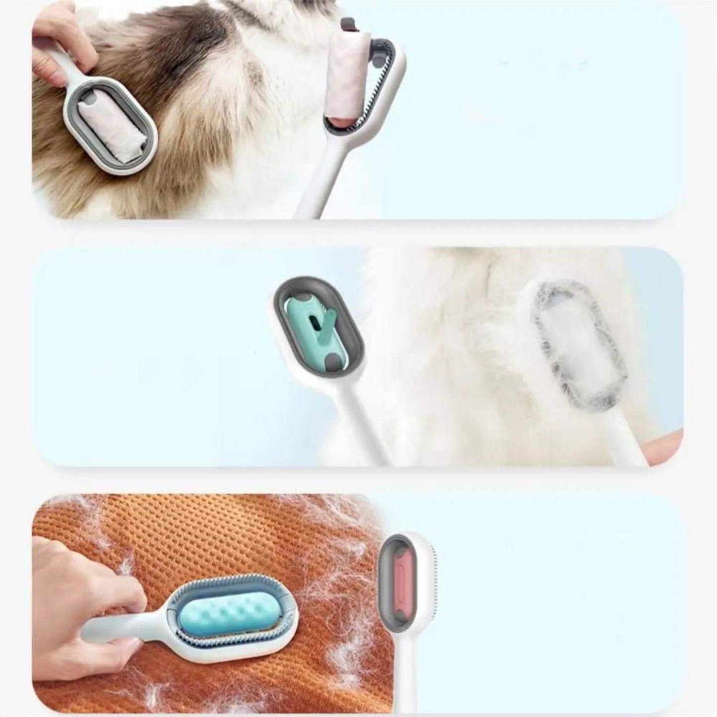 4 - in - 1 Cat Grooming Brush – Water Tank Hair Remover Tool - Dulypets