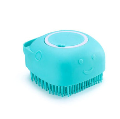 Silicone Pet Bath Brush – Shampoo Dispenser Grooming Tool - Dulypets