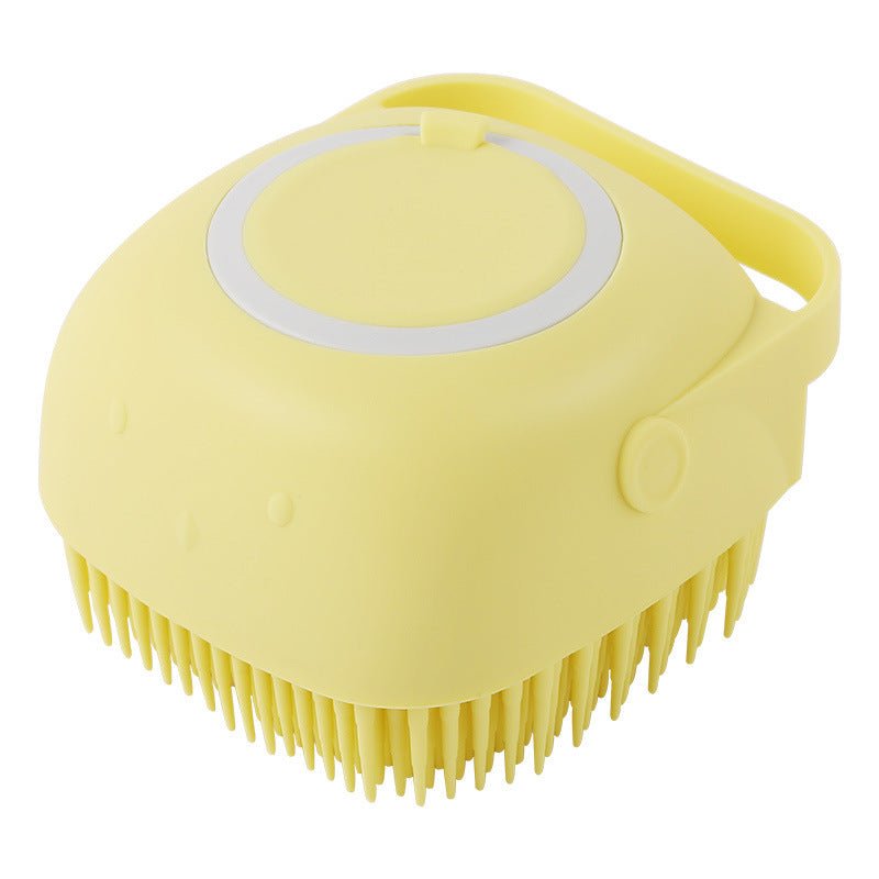 Silicone Pet Bath Brush – Shampoo Dispenser Grooming Tool - Dulypets