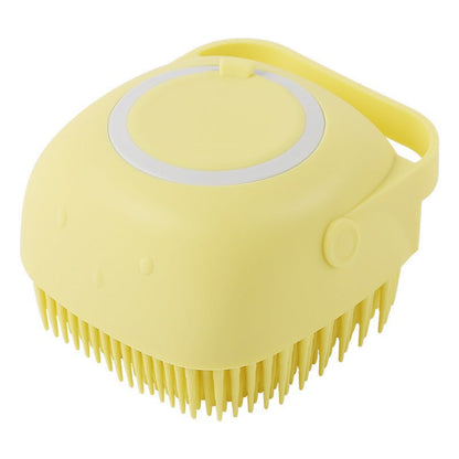 Silicone Pet Bath Brush – Shampoo Dispenser Grooming Tool - Dulypets