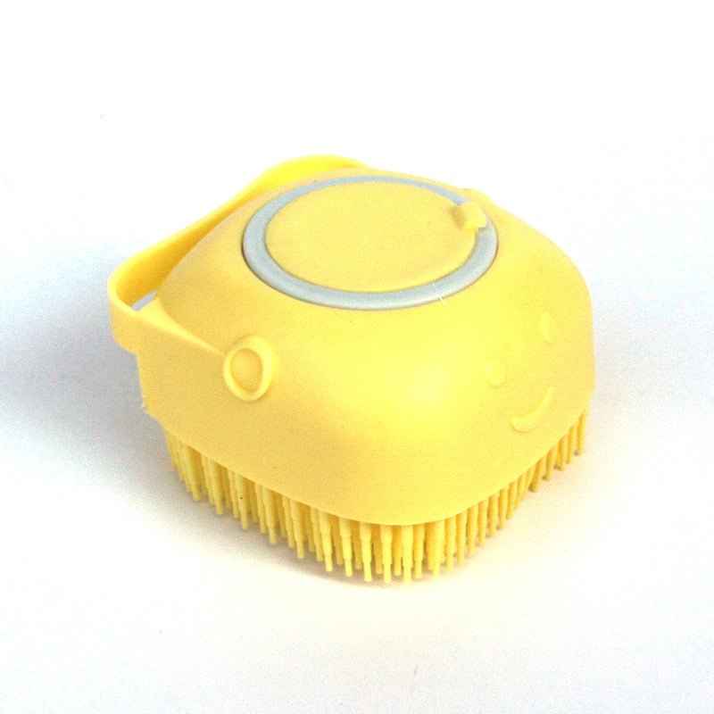 Silicone Pet Bath Brush – Shampoo Dispenser Grooming Tool