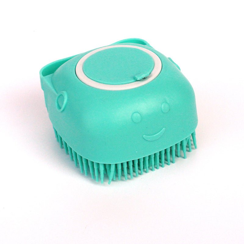 Silicone Pet Bath Brush – Shampoo Dispenser Grooming Tool - Dulypets