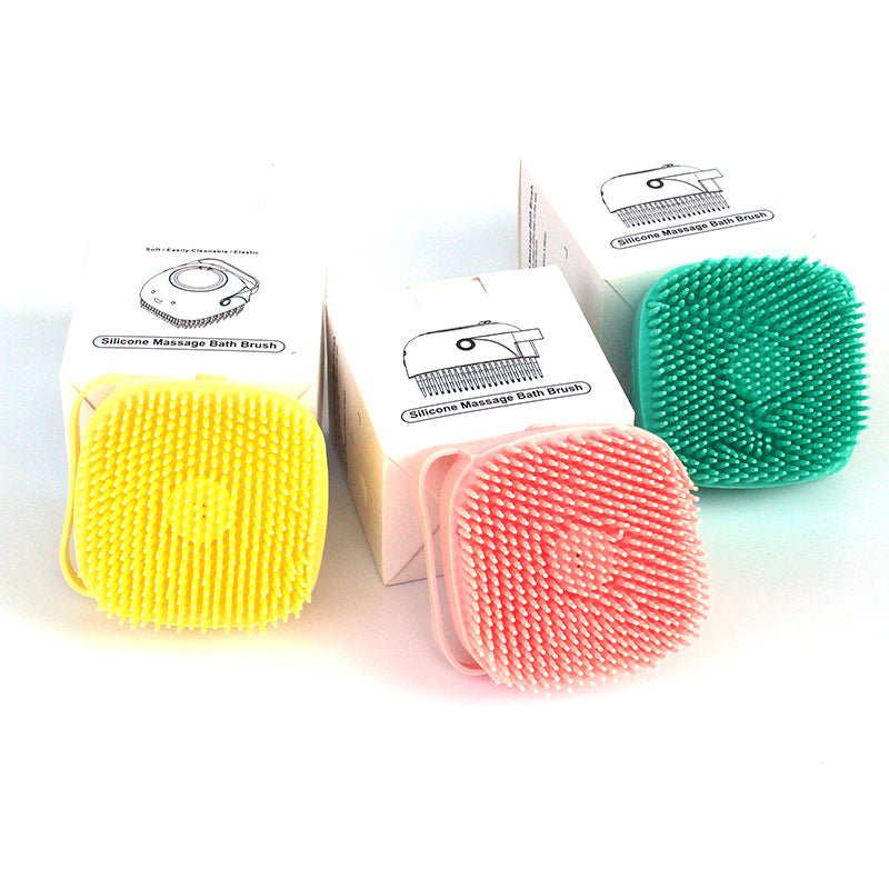 Silicone Pet Bath Brush – Shampoo Dispenser Grooming Tool - Dulypets