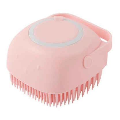 Silicone Pet Bath Brush – Shampoo Dispenser Grooming Tool - Dulypets