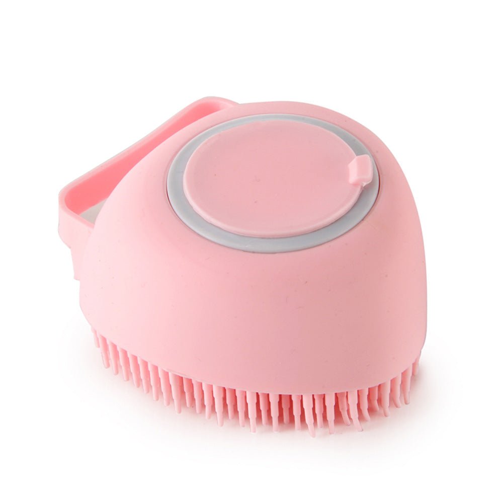 Silicone Pet Bath Brush – Shampoo Dispenser Grooming Tool - Dulypets
