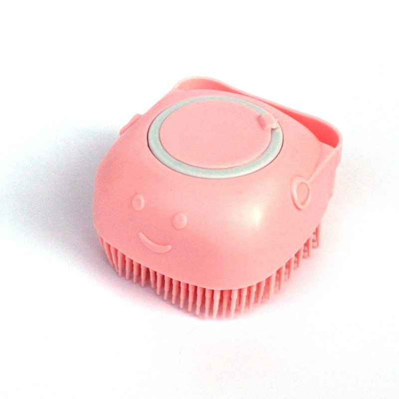 Silicone Pet Bath Brush – Shampoo Dispenser Grooming Tool