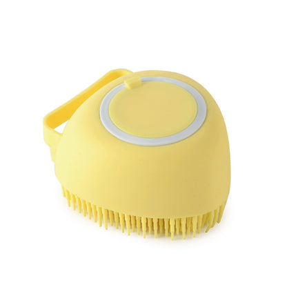 Silicone Pet Bath Brush – Shampoo Dispenser Grooming Tool - Dulypets