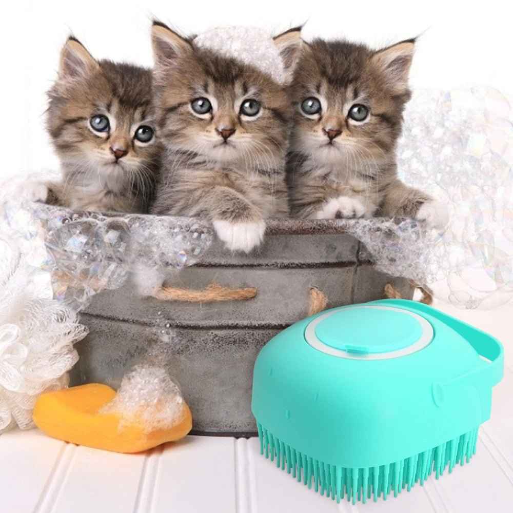 Silicone Pet Shampoo Brush – Soft Bath Massage Grooming Tool