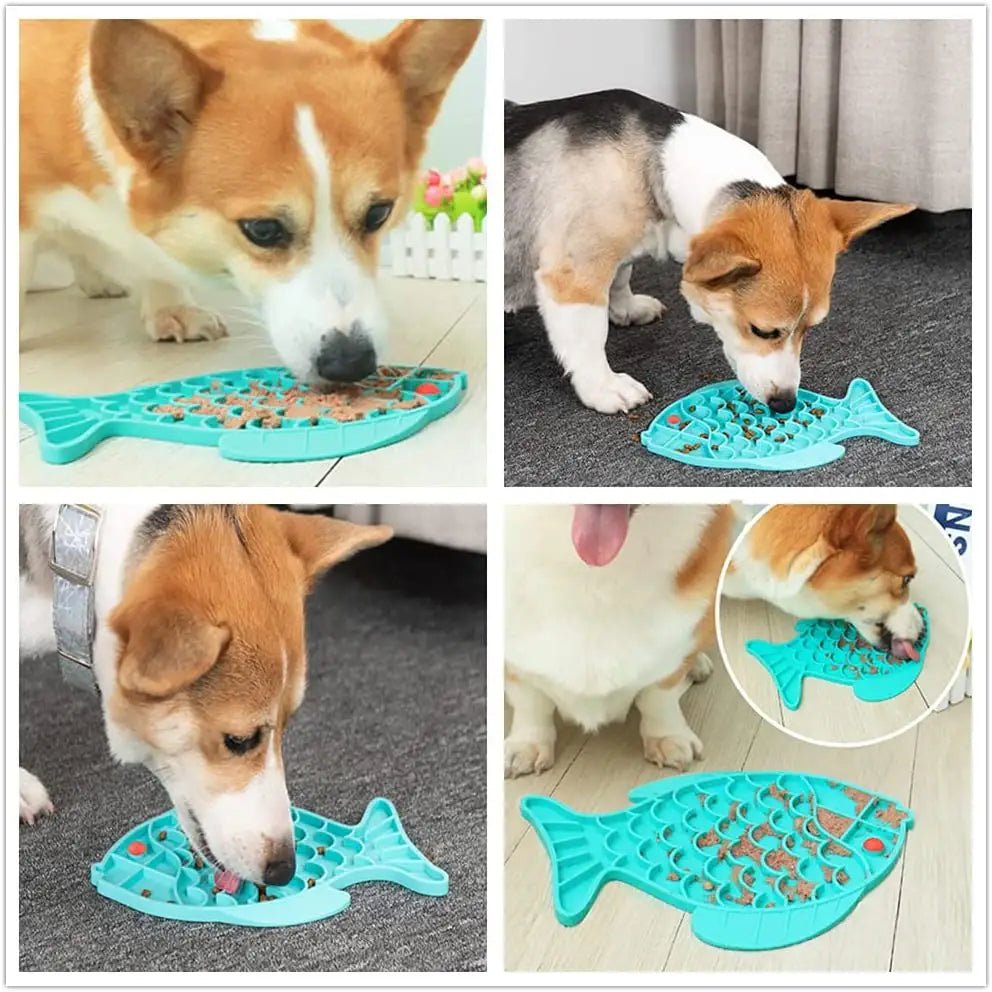 Silicone Slow Feeder Dog Bowl – Anti Choking Pet Lick Mat - Dulypets