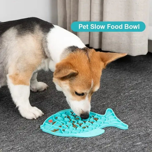 Silicone Slow Feeder Dog Bowl – Anti Choking Pet Lick Mat - Dulypets